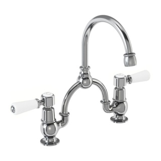 Burlington Kensington 2 Tap Hole Arch Mixer with Curved Spout (230mm centres)